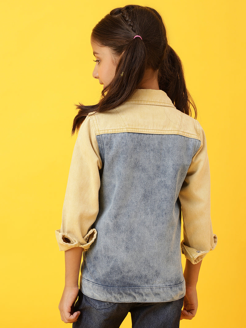 Girls Blue Cotton Denim Jacket