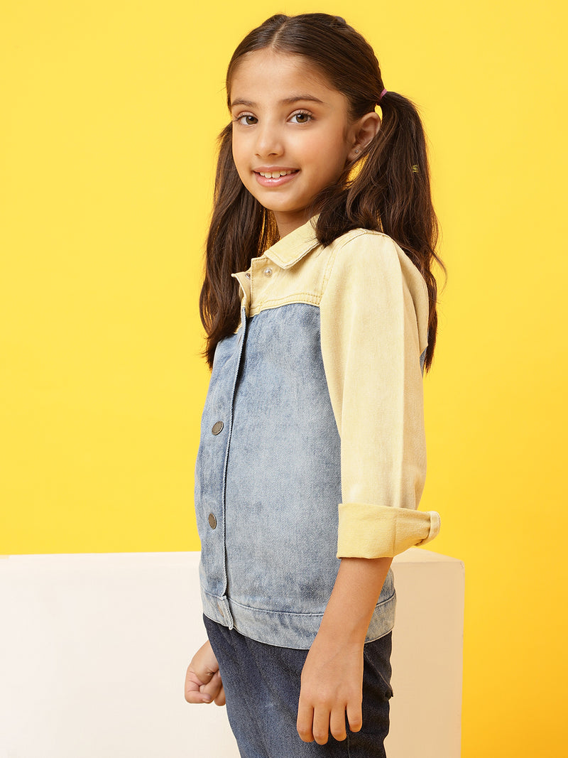 Girls Blue Cotton Denim Jacket