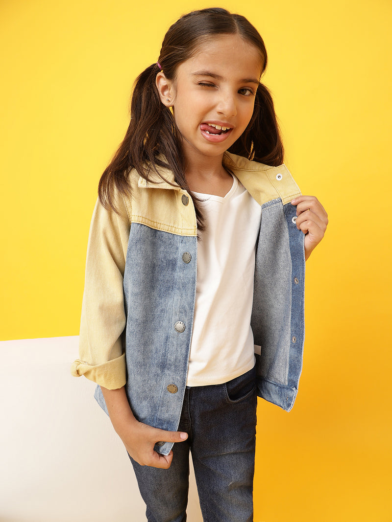 Girls Blue Cotton Denim Jacket