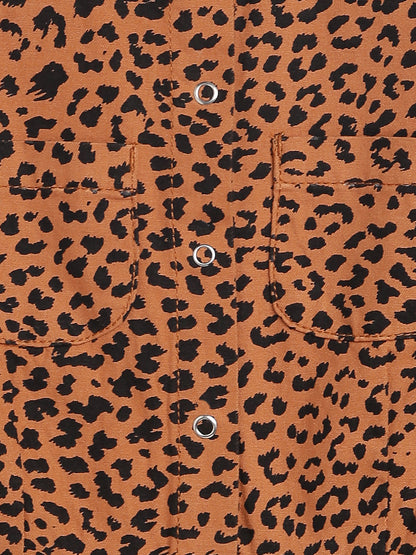 Girls Rust Printed Jump Suit
