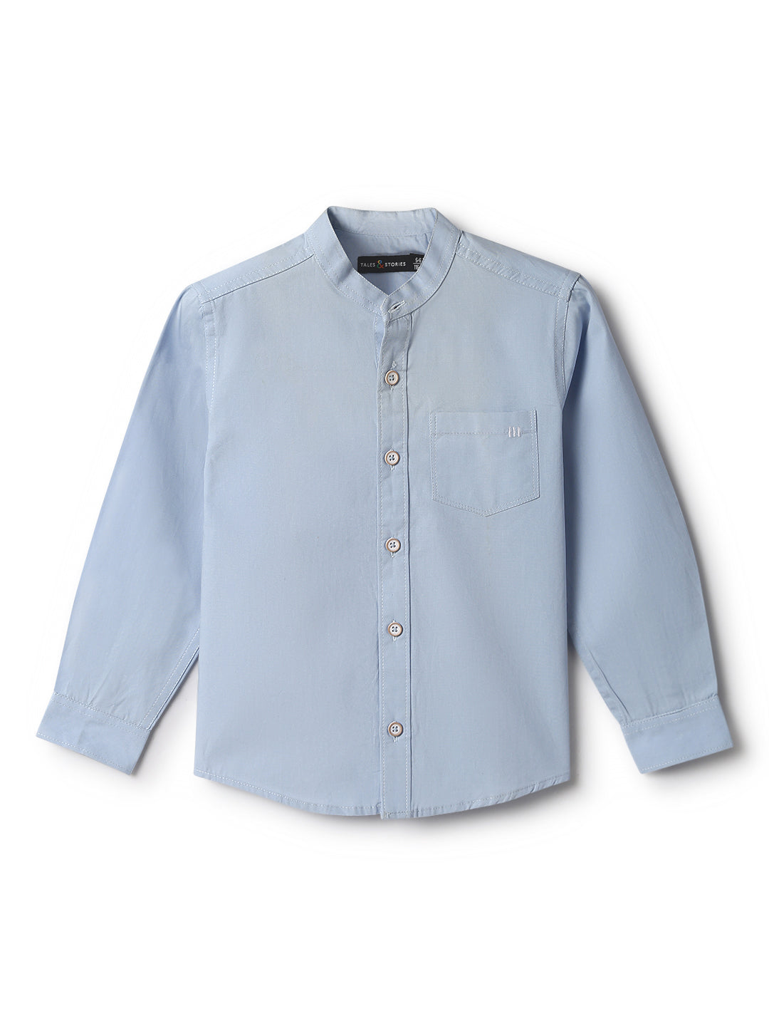Boys Sky Cotton Solid Shirt