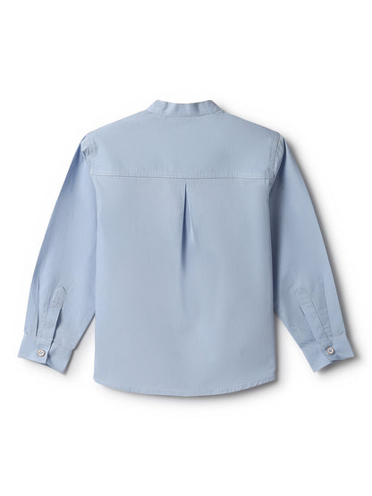 Boys Sky Cotton Solid Shirt