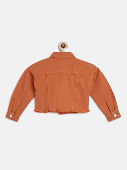 Girls Orange Denim Jacket