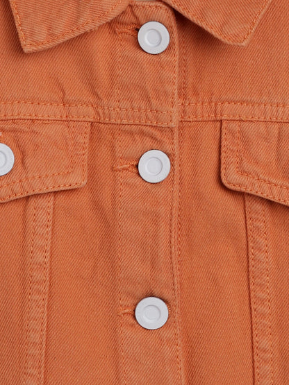 Girls Orange Denim Jacket