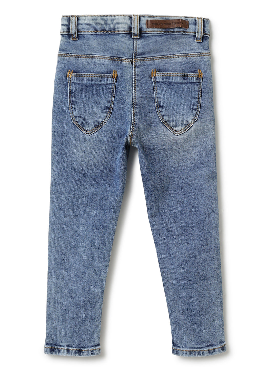 Girls Blue Slim fit Lycra Washed Jeans