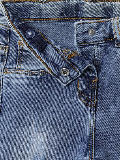 Girls Blue Slim fit Lycra Washed Jeans