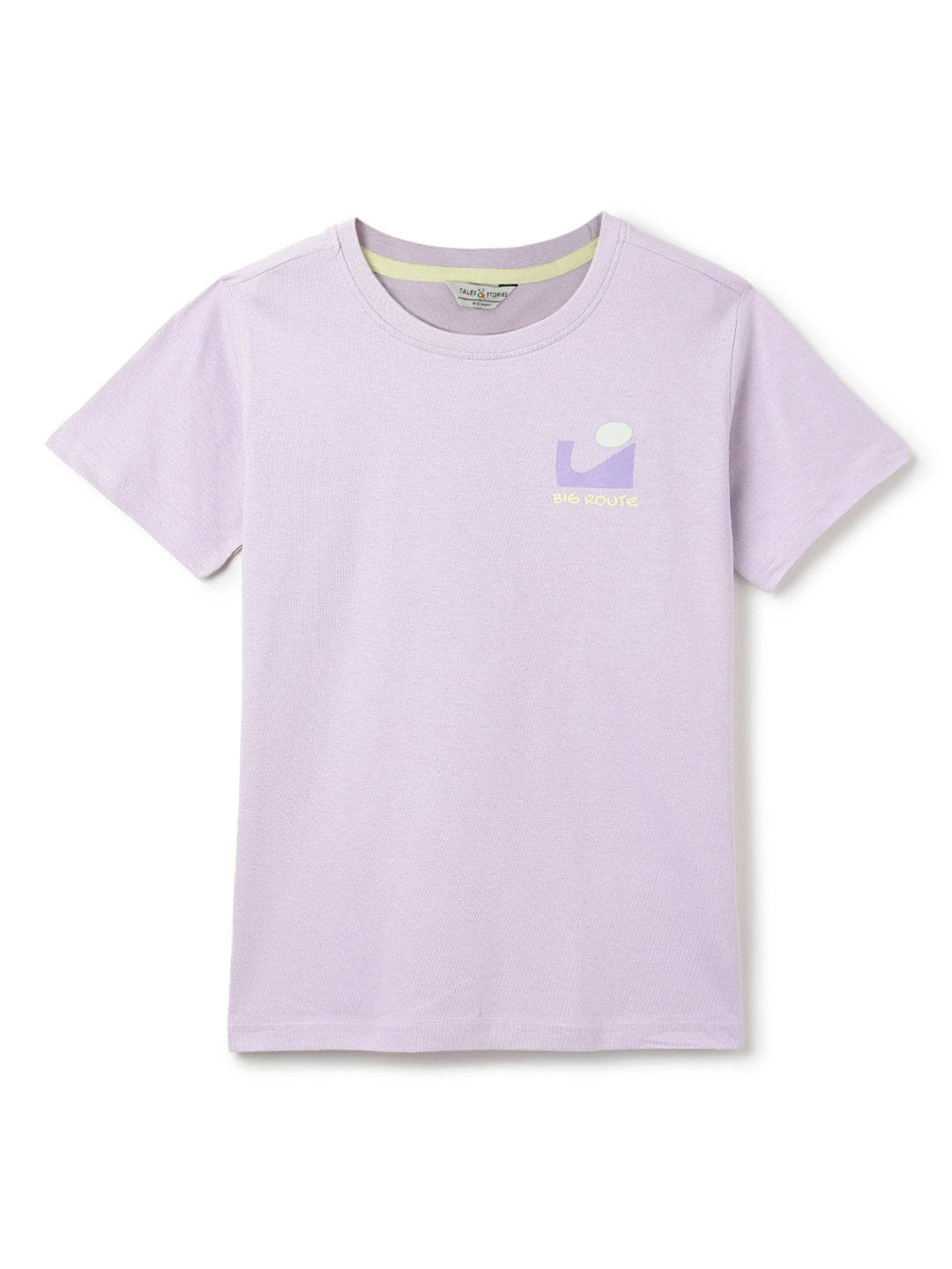 Boys Cotton Purple T-Shirt With Dark Blue Denim Washed Slim Fit Jeans