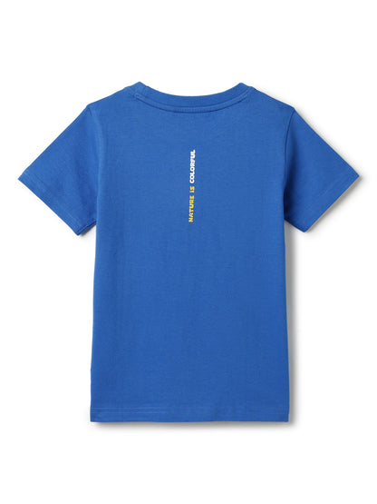 Boys Royal Blue Cotton Regular Printed T-shirt