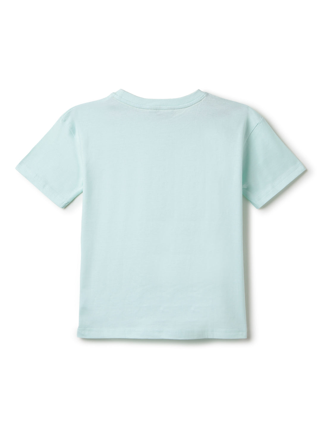Boys Sky Blue 100% Cotton Printed T-shirt