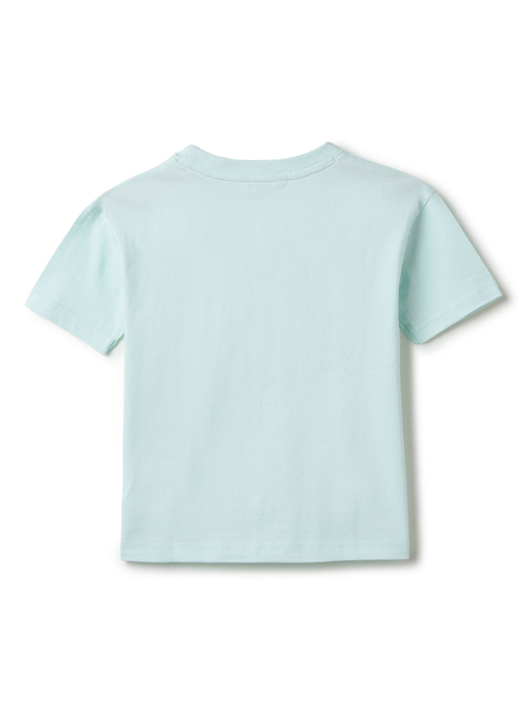 Boys Sky Blue Cotton Printed T-shirt