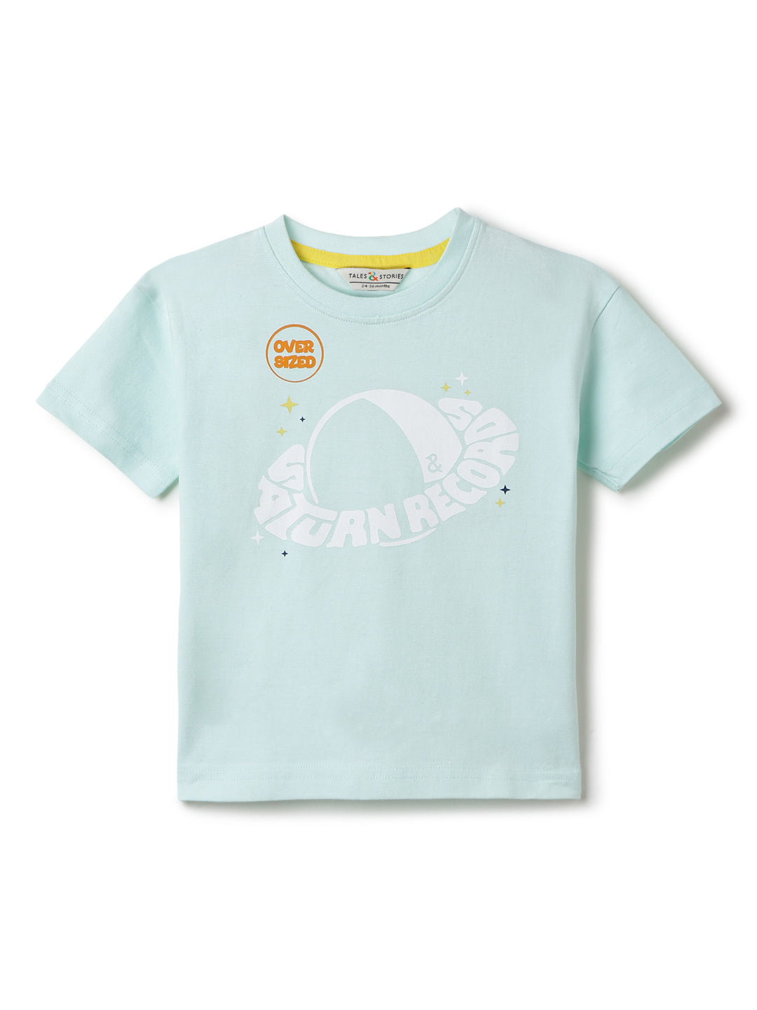 Boys Sky Blue 100% Cotton Printed T-shirt