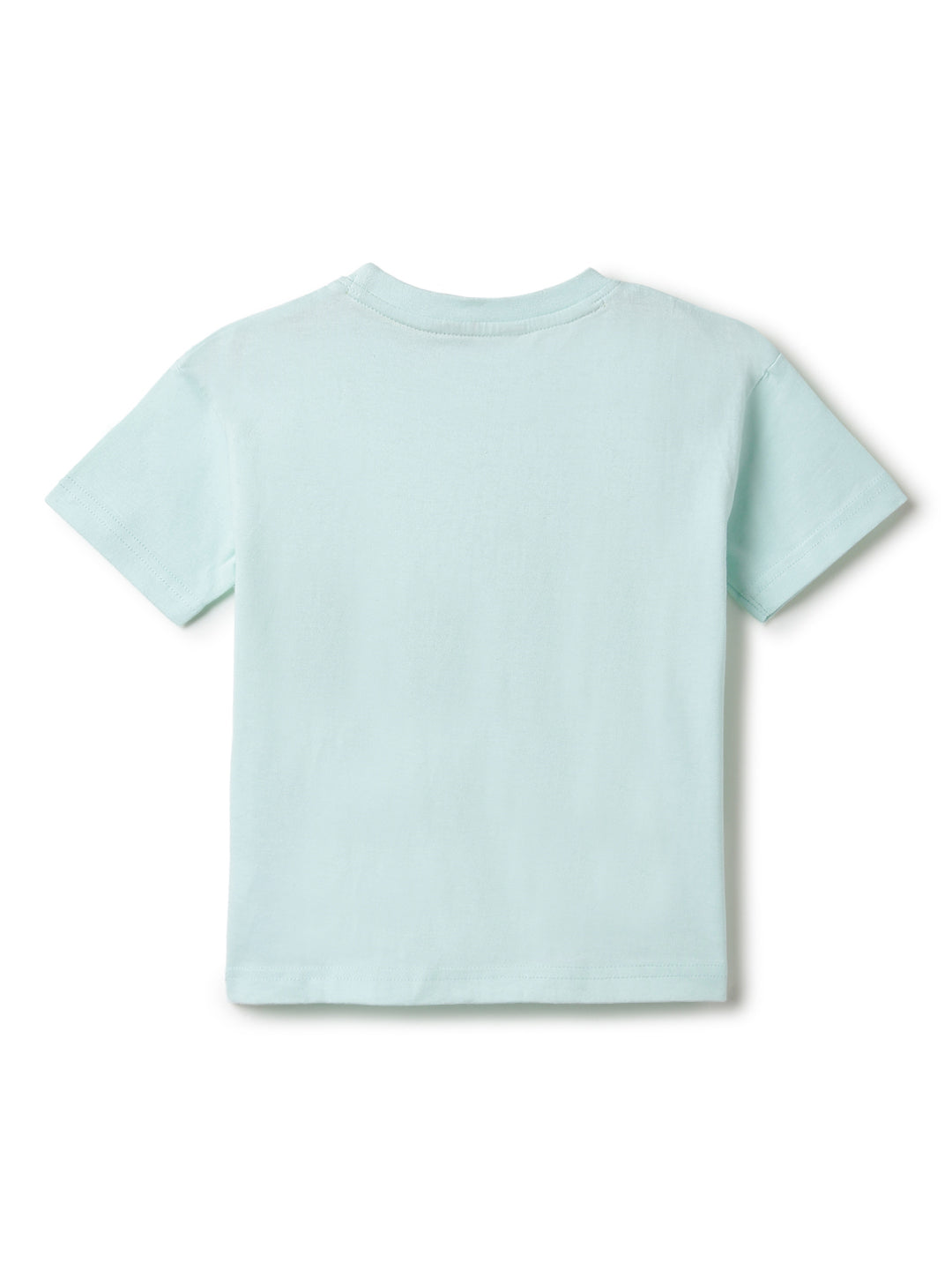 Boys Sky Blue 100% Cotton Printed T-shirt