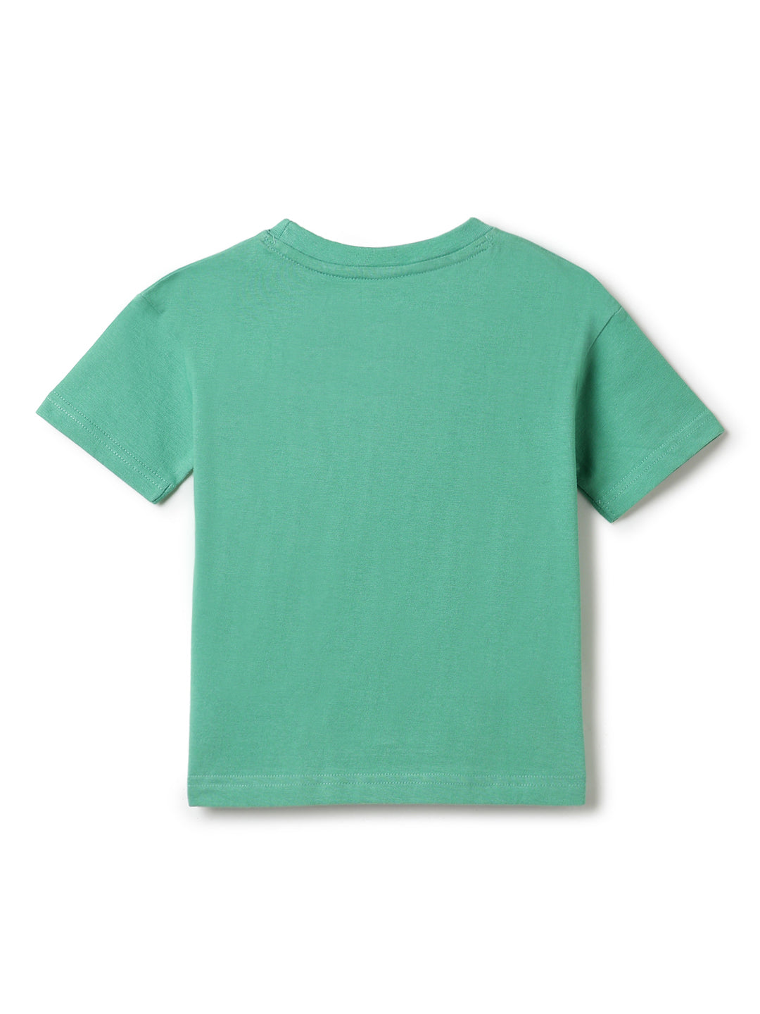 Boys Green 100% Cotton Printed T-shirt
