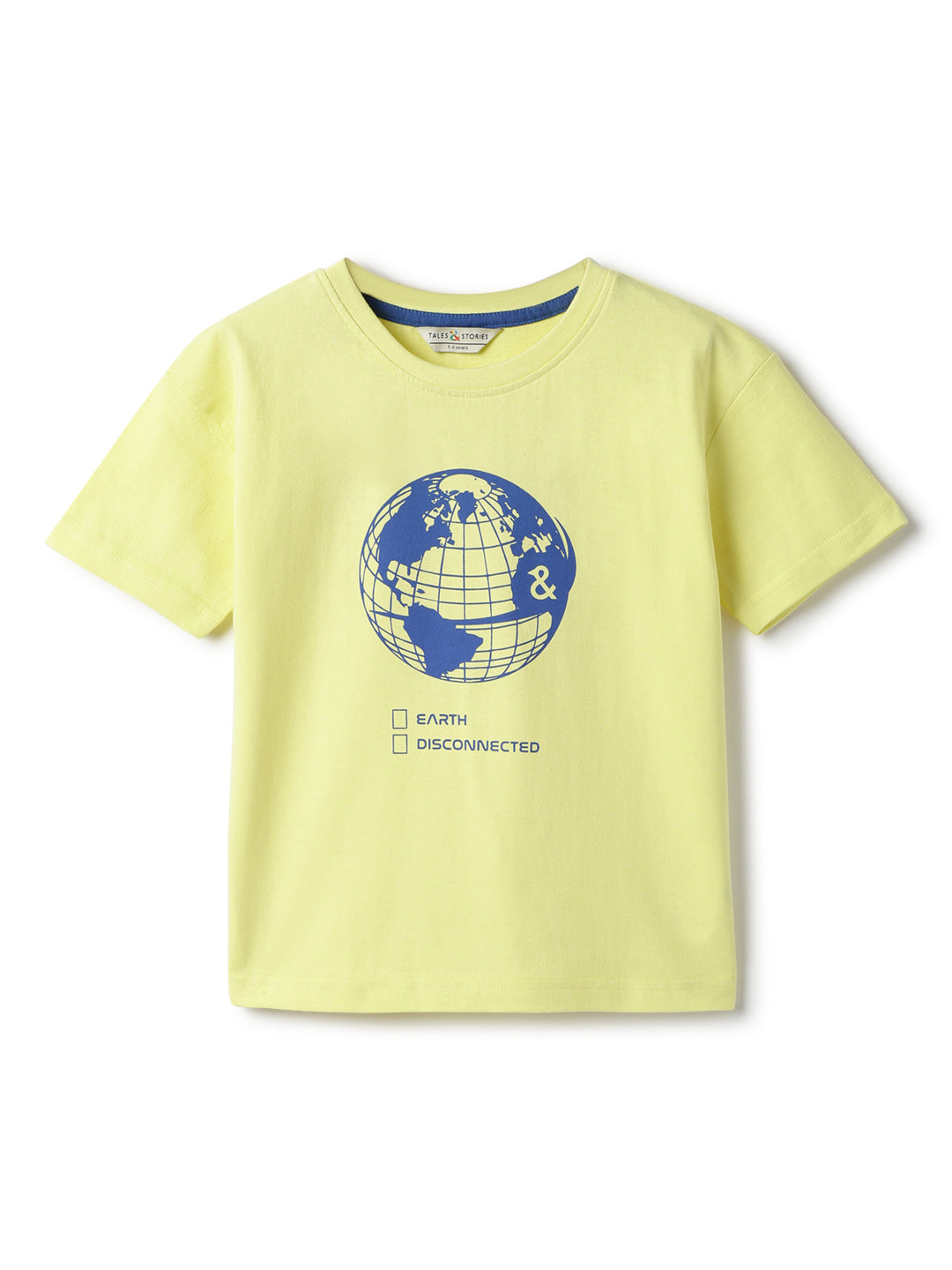 Boys Cotton Light Green Printed T-Shirt