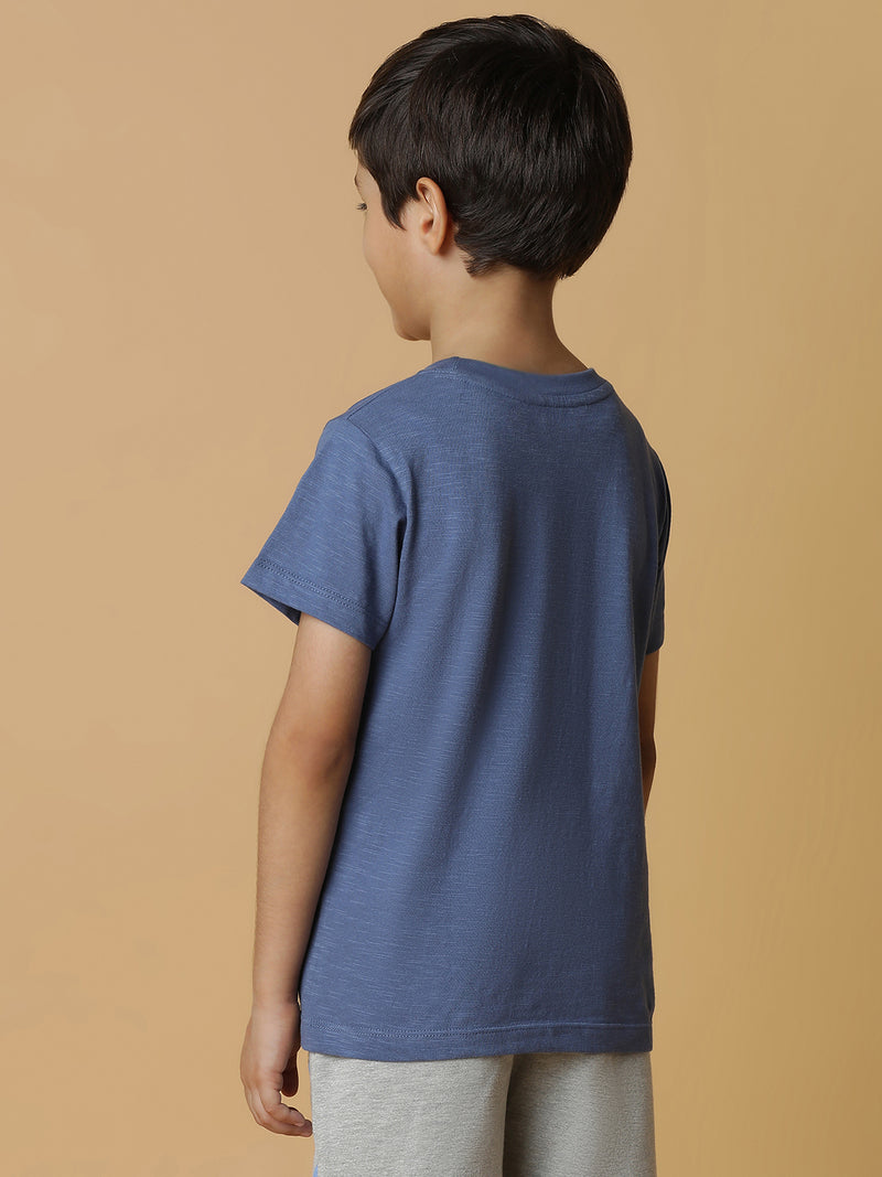 Boys Blue Printed T-Shirt