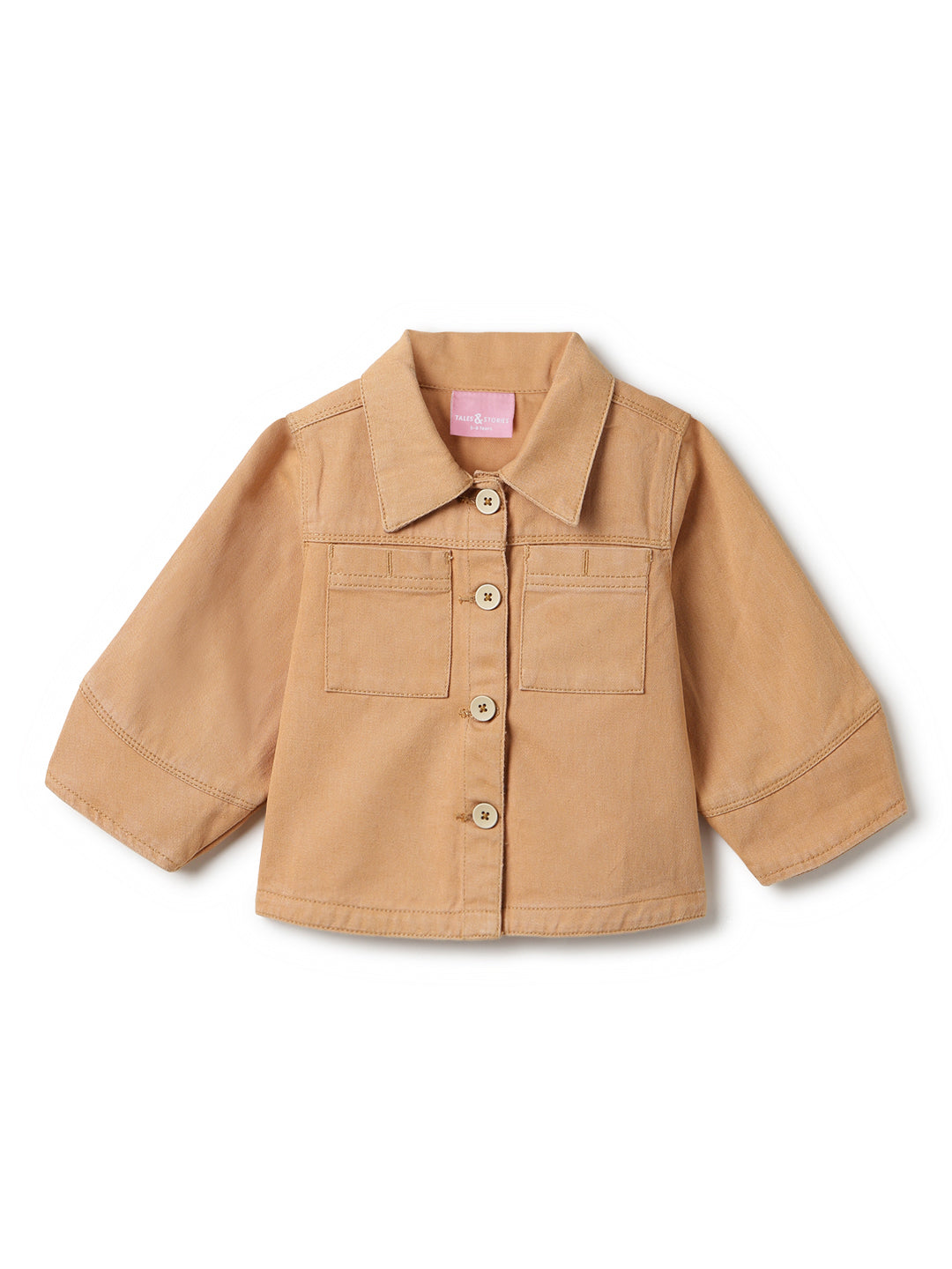 Girls Mustard Cotton Solid Co-ords Set