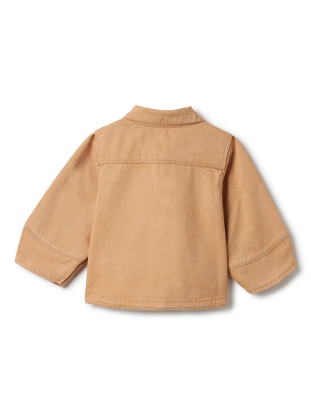 Girls Mustard Cotton Solid Co-ords Set