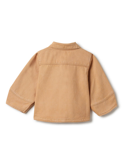 Girls Mustard Cotton Solid Co-ords Set