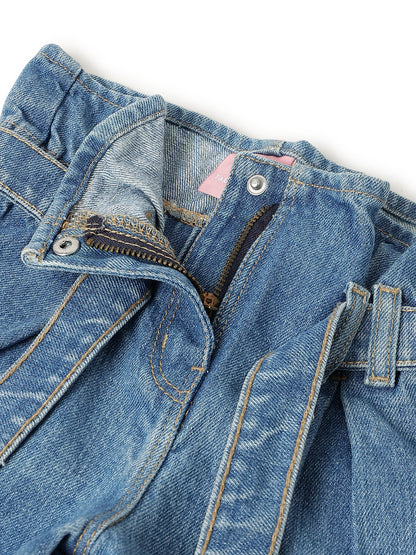 Girls Light Blue Denim Shorts