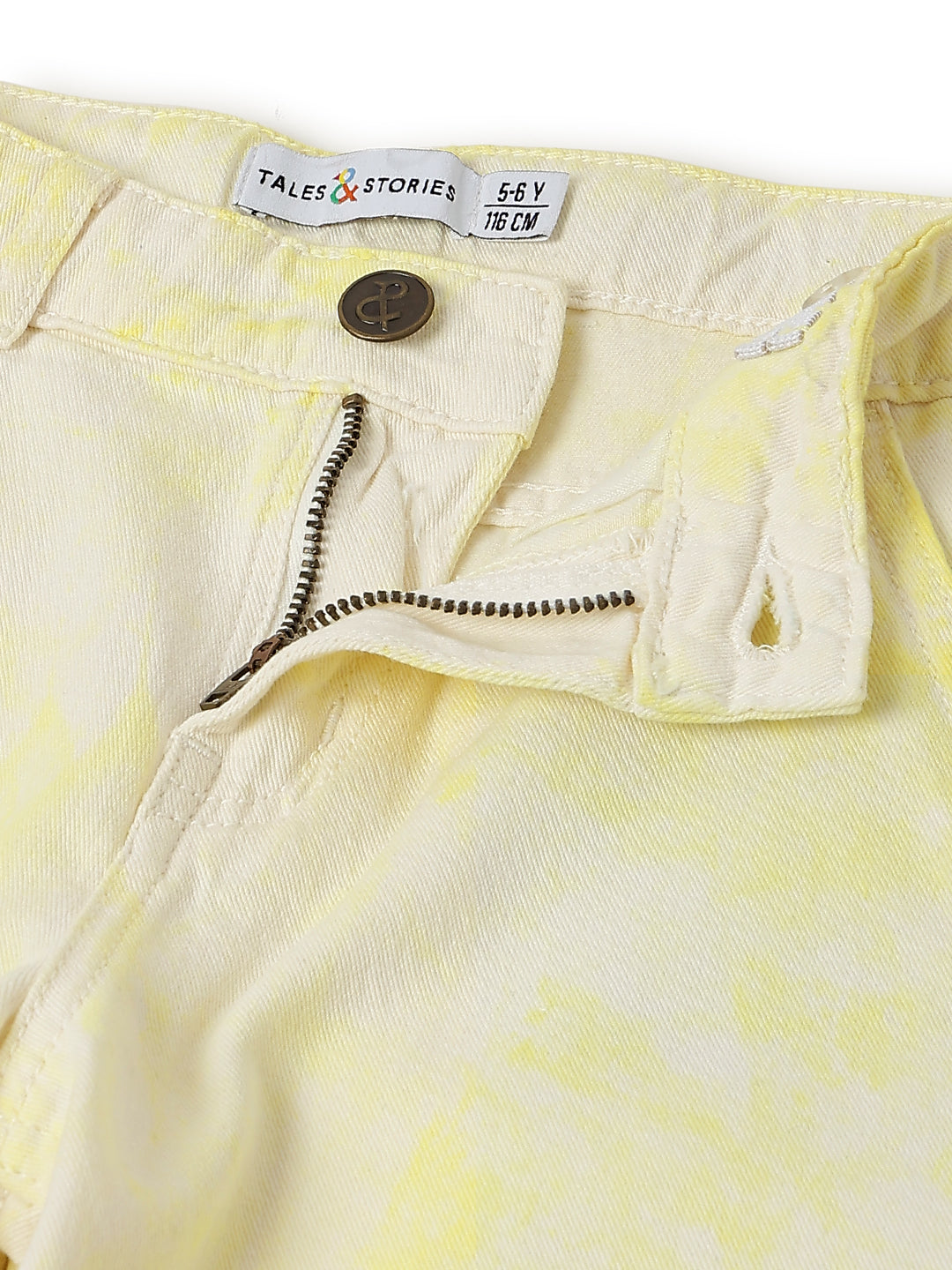 Girls Yellow Printed Shorts