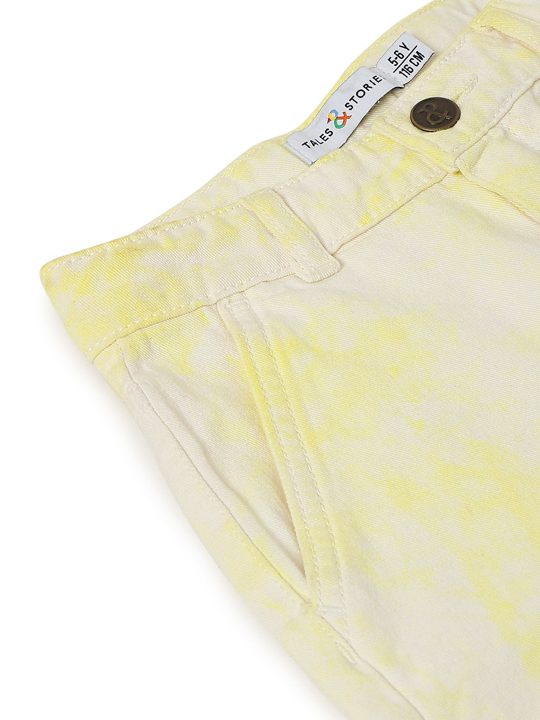 Girls Yellow Printed Shorts