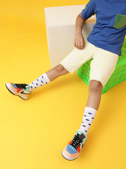 Girls Yellow Printed Shorts