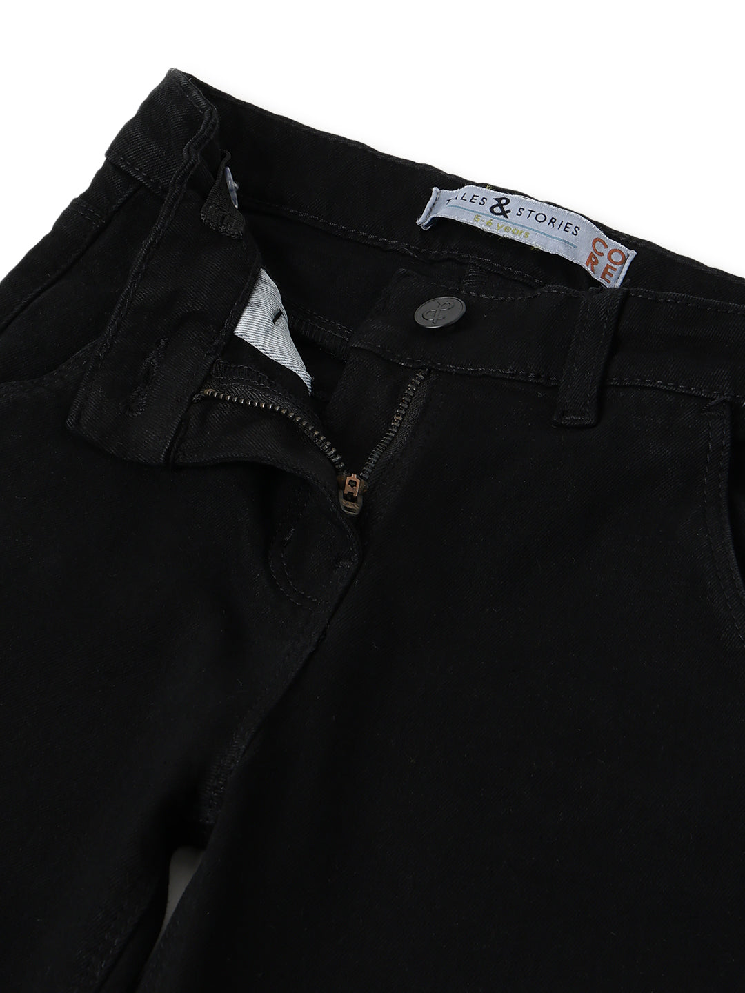 Girls Black Flared Lycra Denim Jeans