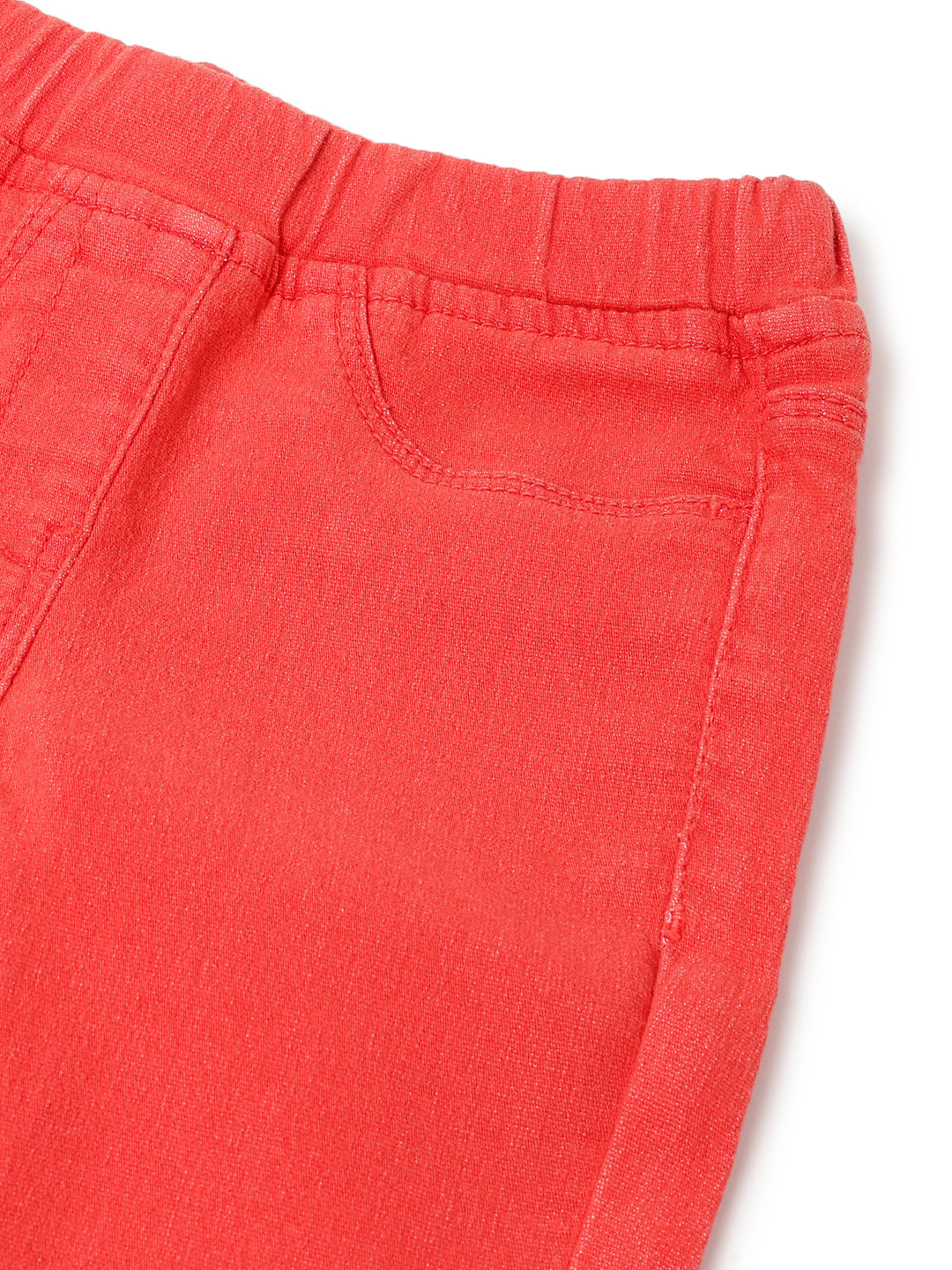 Girls Lycra Red Ankle Length Jengging