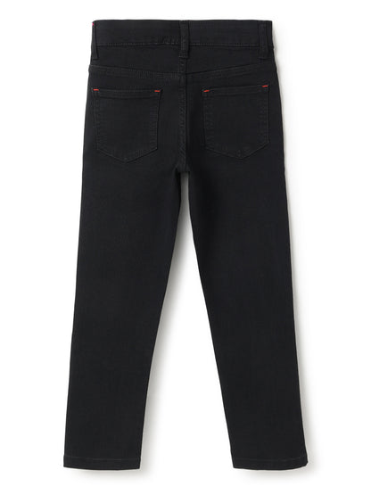 Boys Black & White Slim Fit Denim Stretchable Jeans (Pack of 2)