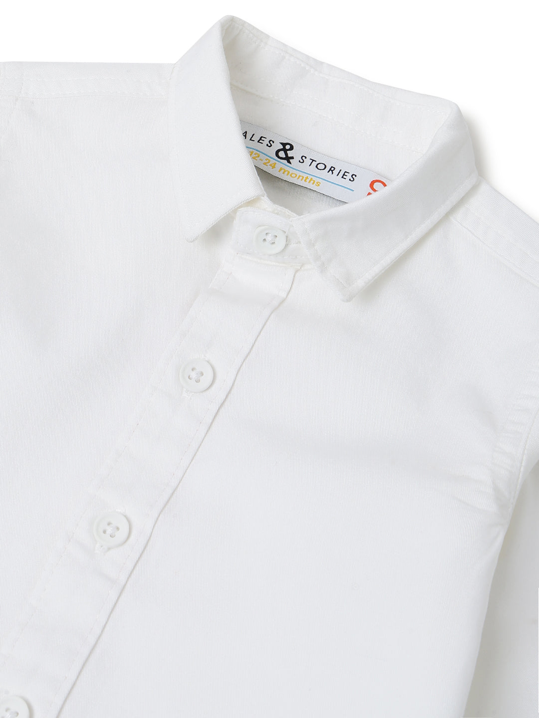 Boys Cotton White Shirt With Blue Denim Washed Baggy Fit Jeans