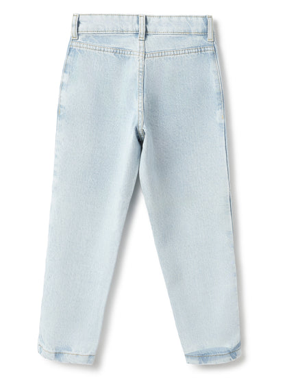 Boys Light Blue Denim  Slouchy Fit Jeans
