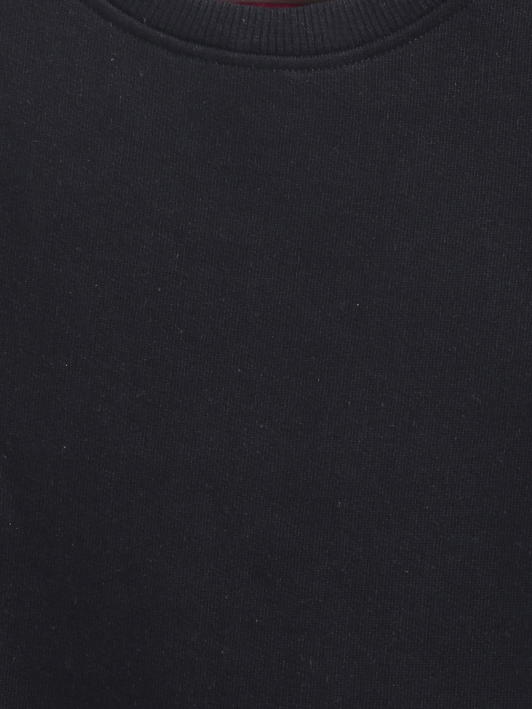 Girls Black Solid Pure Cotton Long Sleeves Sweatshirt