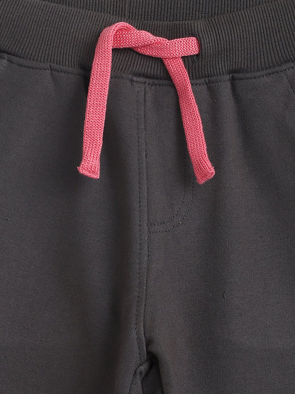 Girls Grey Cotton Joggers