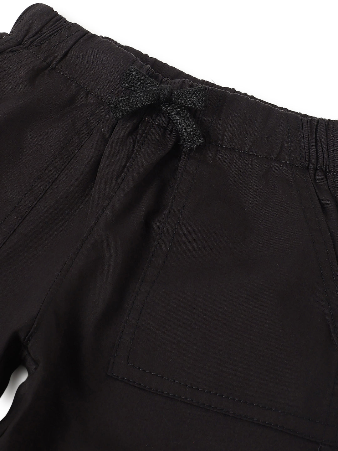 Boys & Girls Cotton Black Solid Trouser