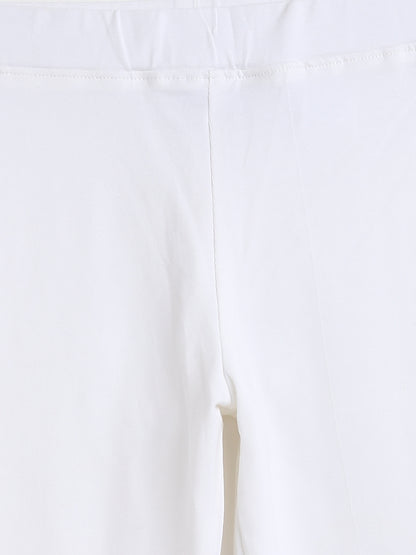 Girls Slim Fit White Legging