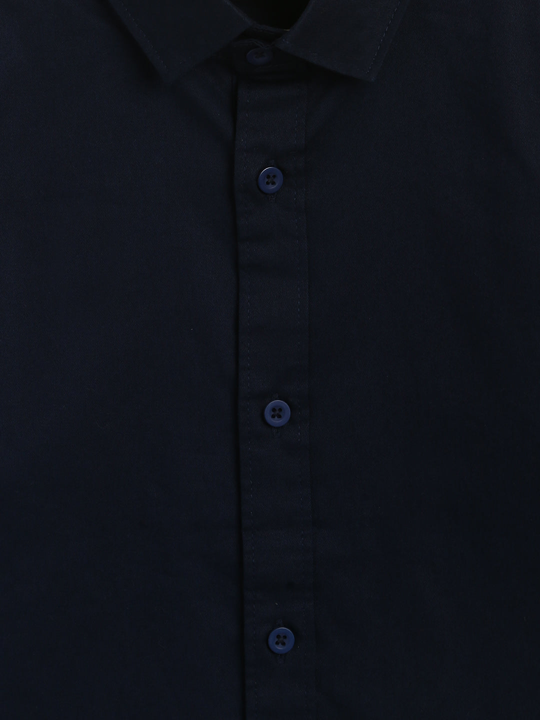 Boys Cotton Navy Blue Shirt With Beige Cotton Solid Relaxed Fit Trouser