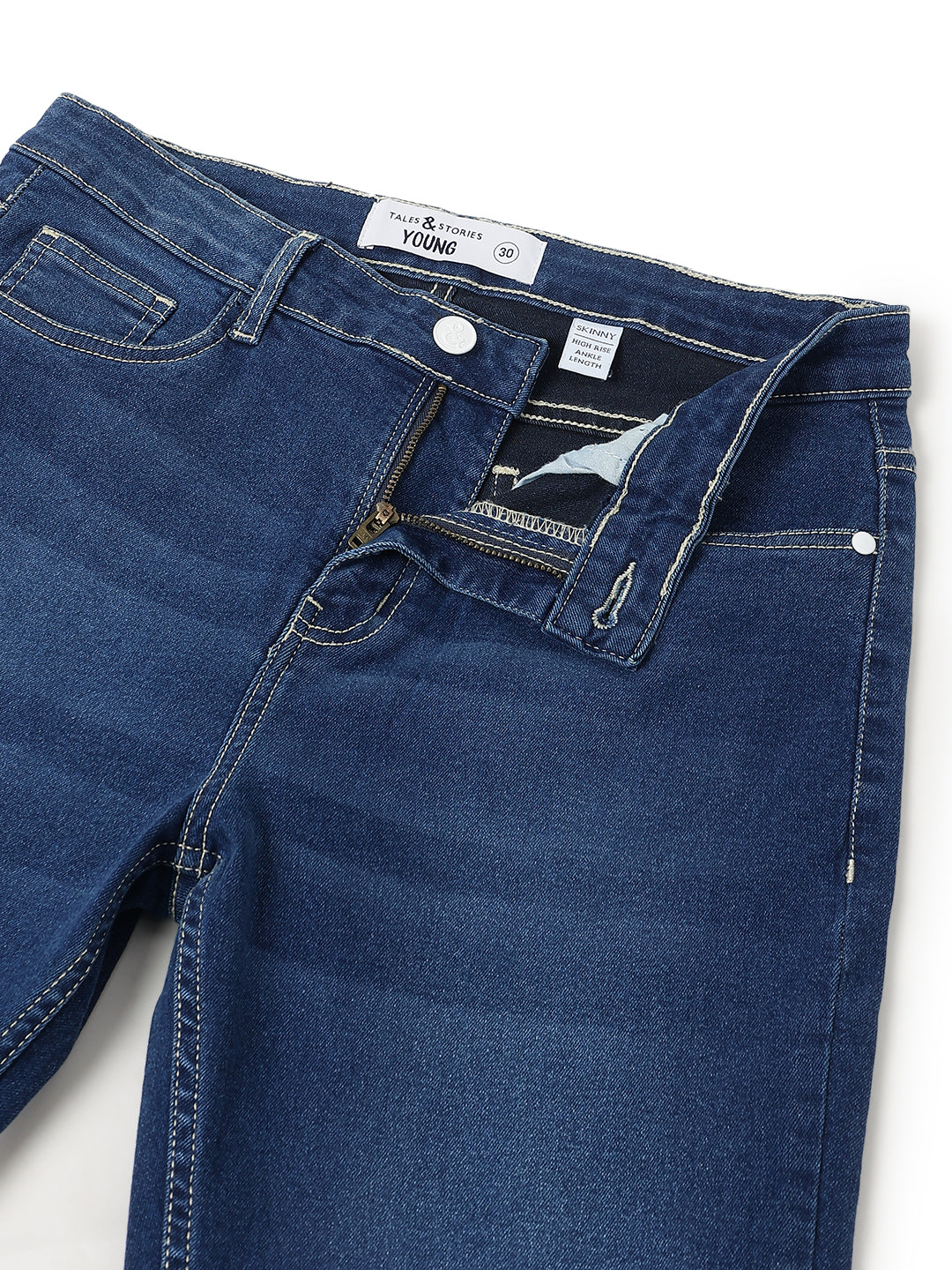 Women Denim Lycra Blue Washed Jeans