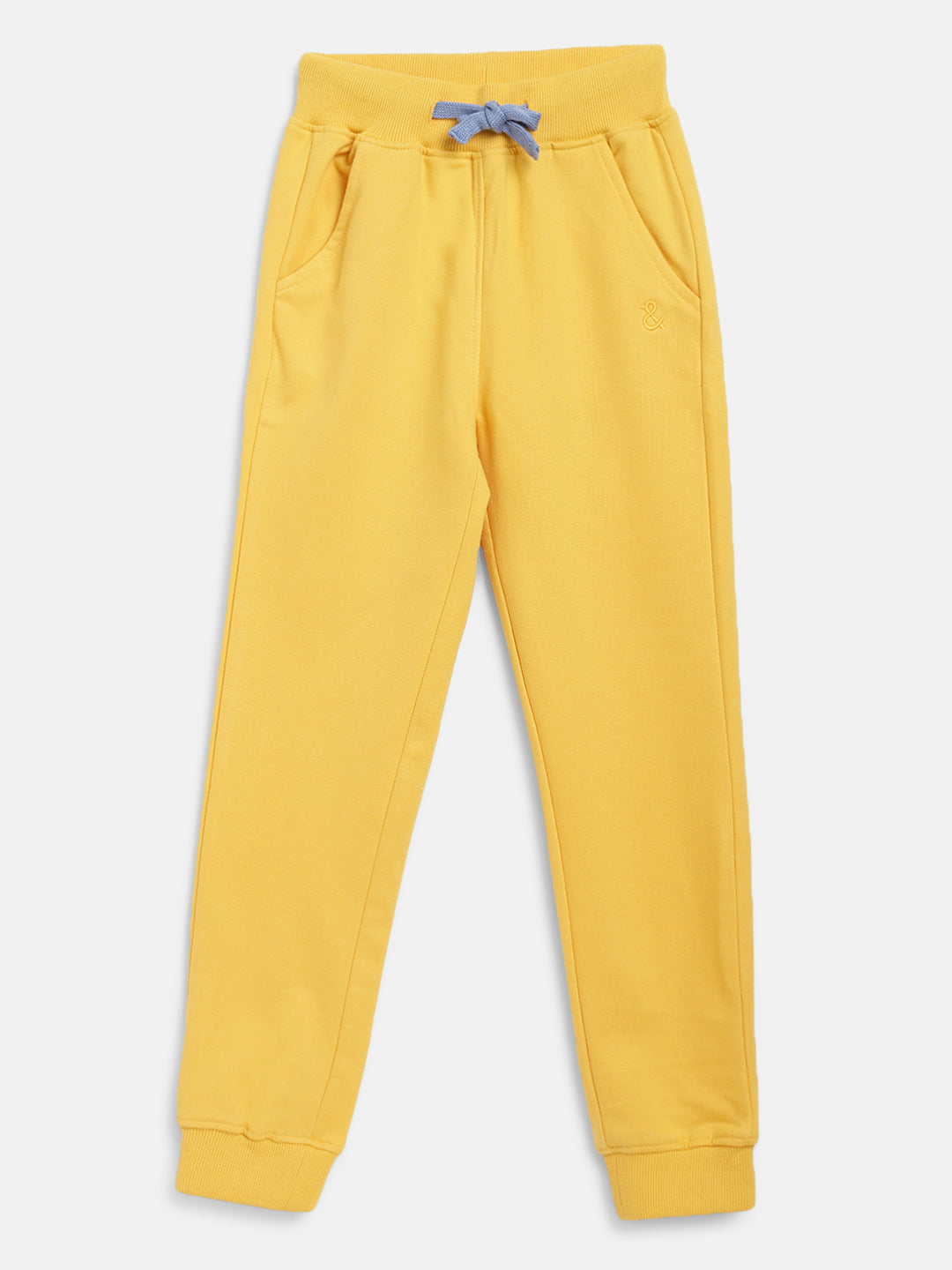 Boys & Girls Cotton Solid Yellow Lounge Set