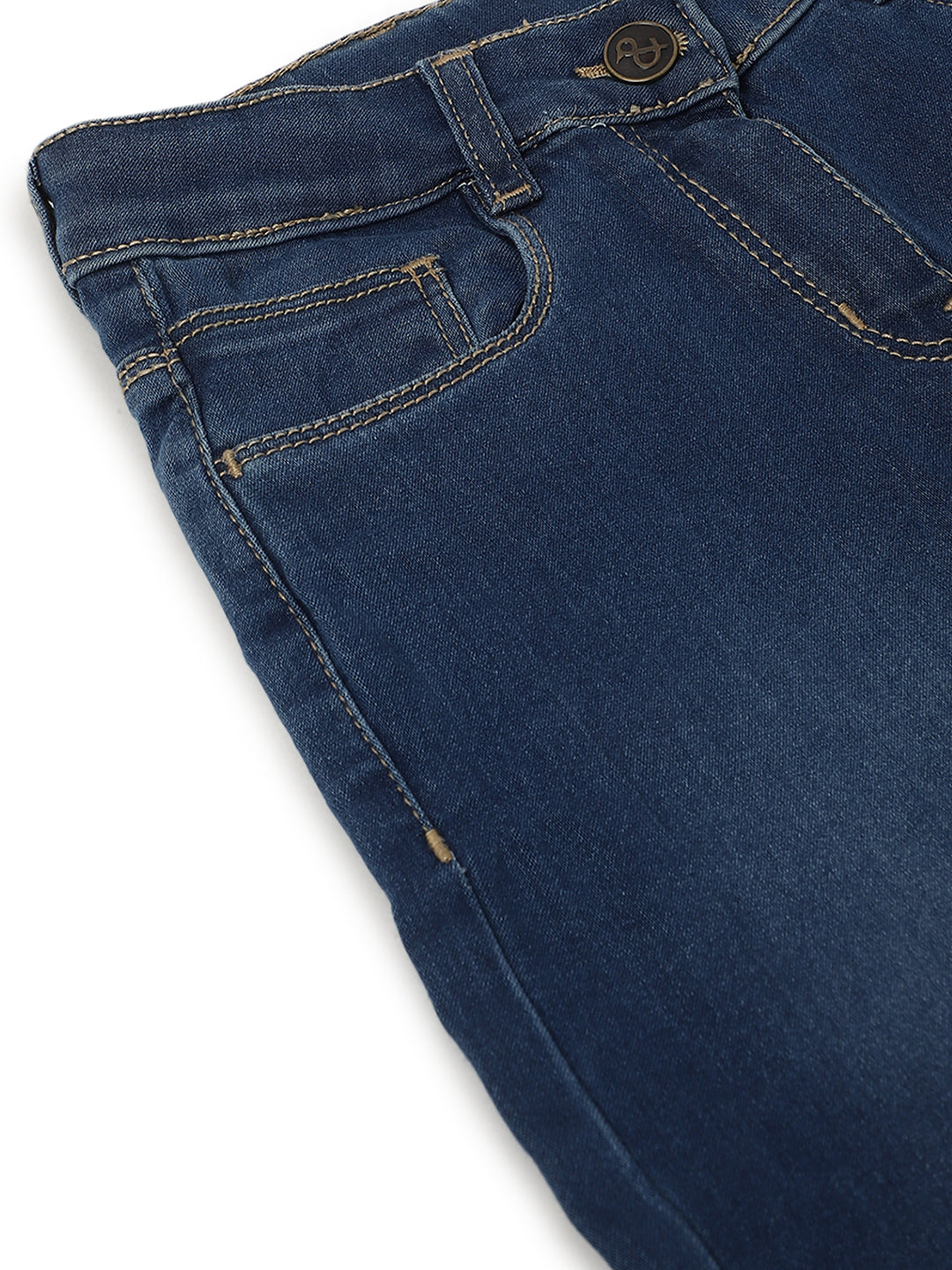 Girls Denim Blue Slim Fit Light Faded Jeans