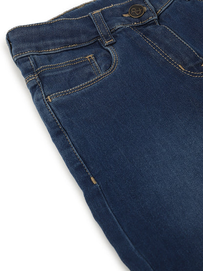 Girls Denim Blue Slim Fit Light Faded Jeans