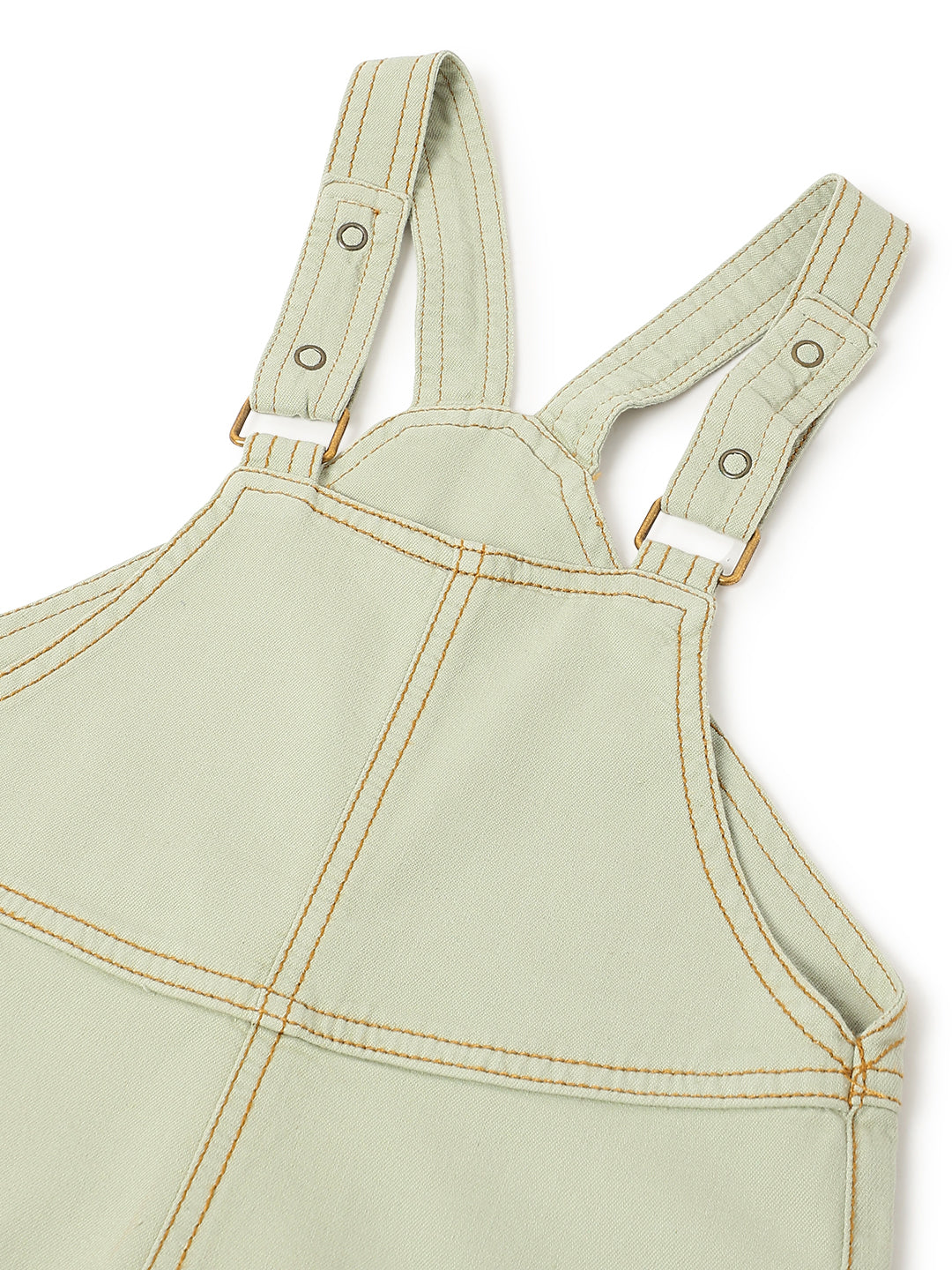 Unisex Lycra Olive Overdyed Dungaree