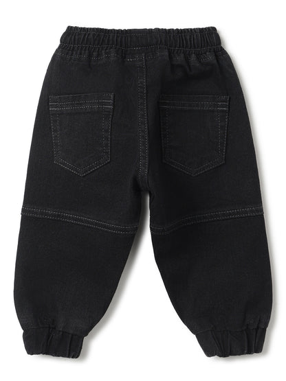 Boys Black Denim Jogger