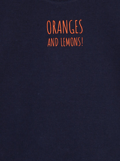 Boys Round Neck Blue T-Shirt