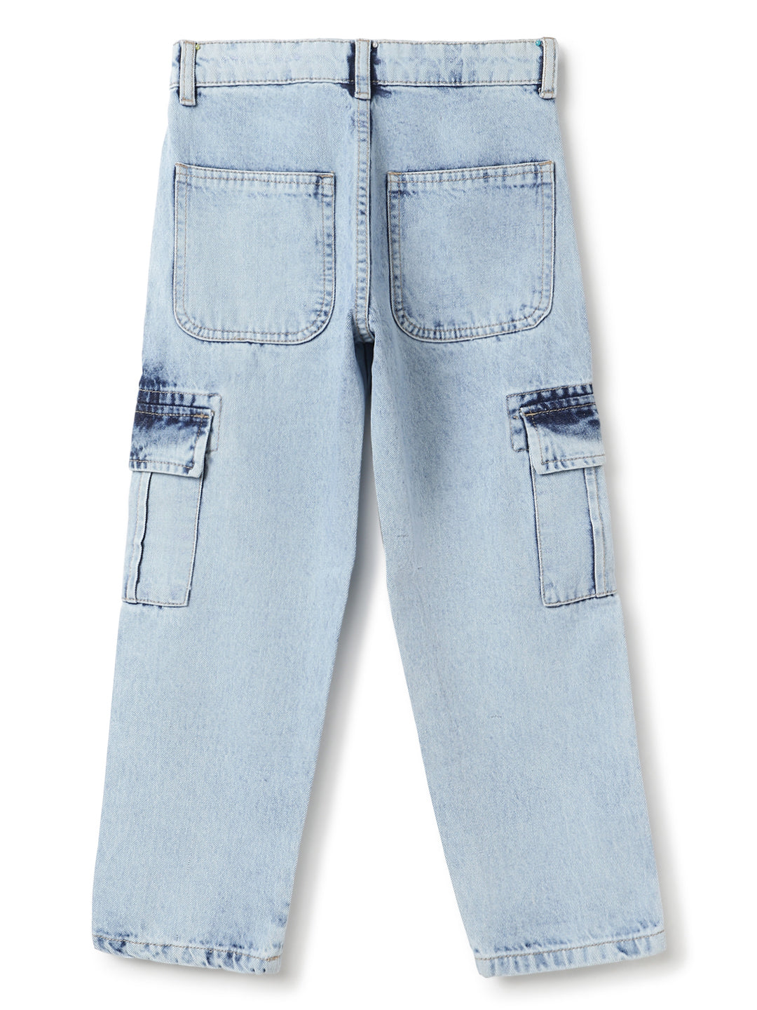 Boys Light Blue Denim Cargo Jeans