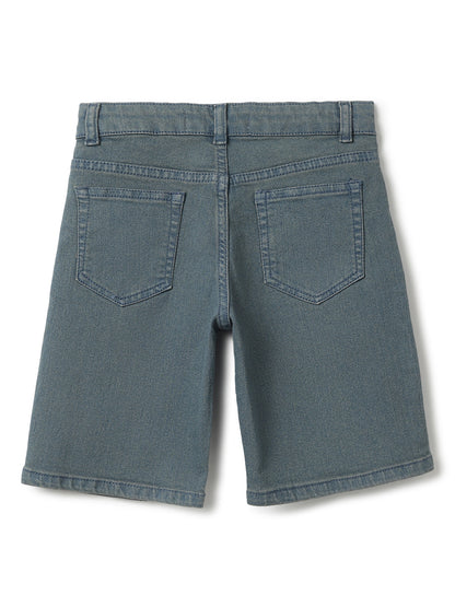 Boys Blue Khaki Tint Denim Bermuda Shorts
