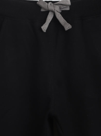 Boys Black Cotton Joggers