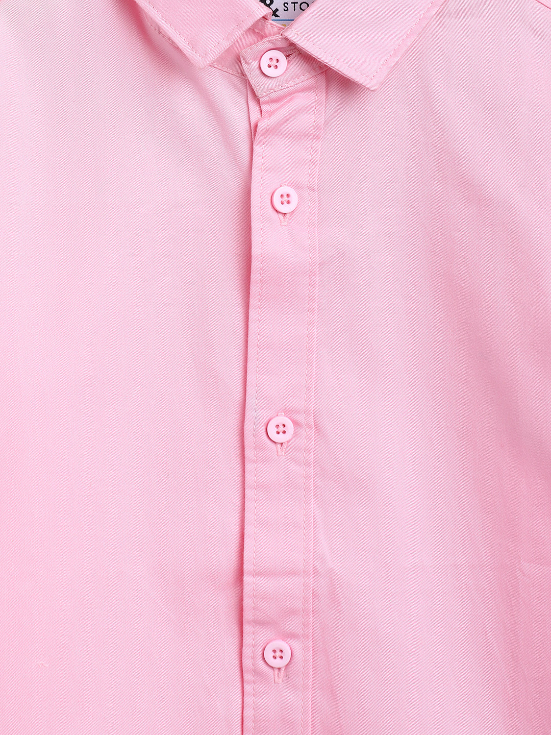 Boys Cotton Pink Shirt With Blue Denim Washed Baggy Fit Jeans