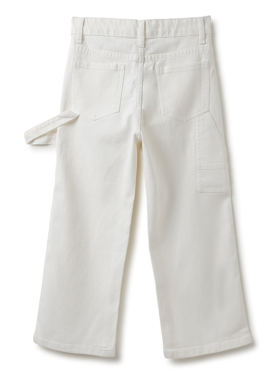 Boys White Carpenter Fit Denim Jeans