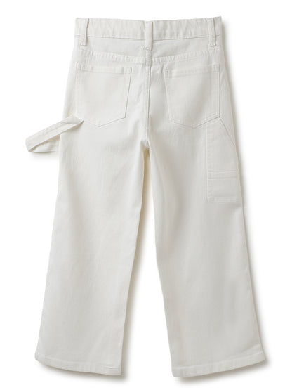 Boys White Carpenter Fit Denim Jeans