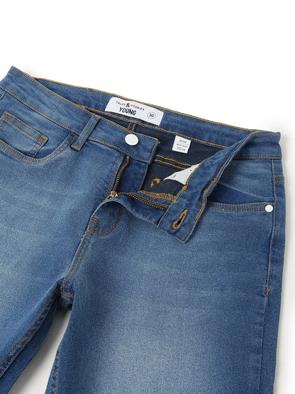 Women Denim Lycra Blue Washed Jeans